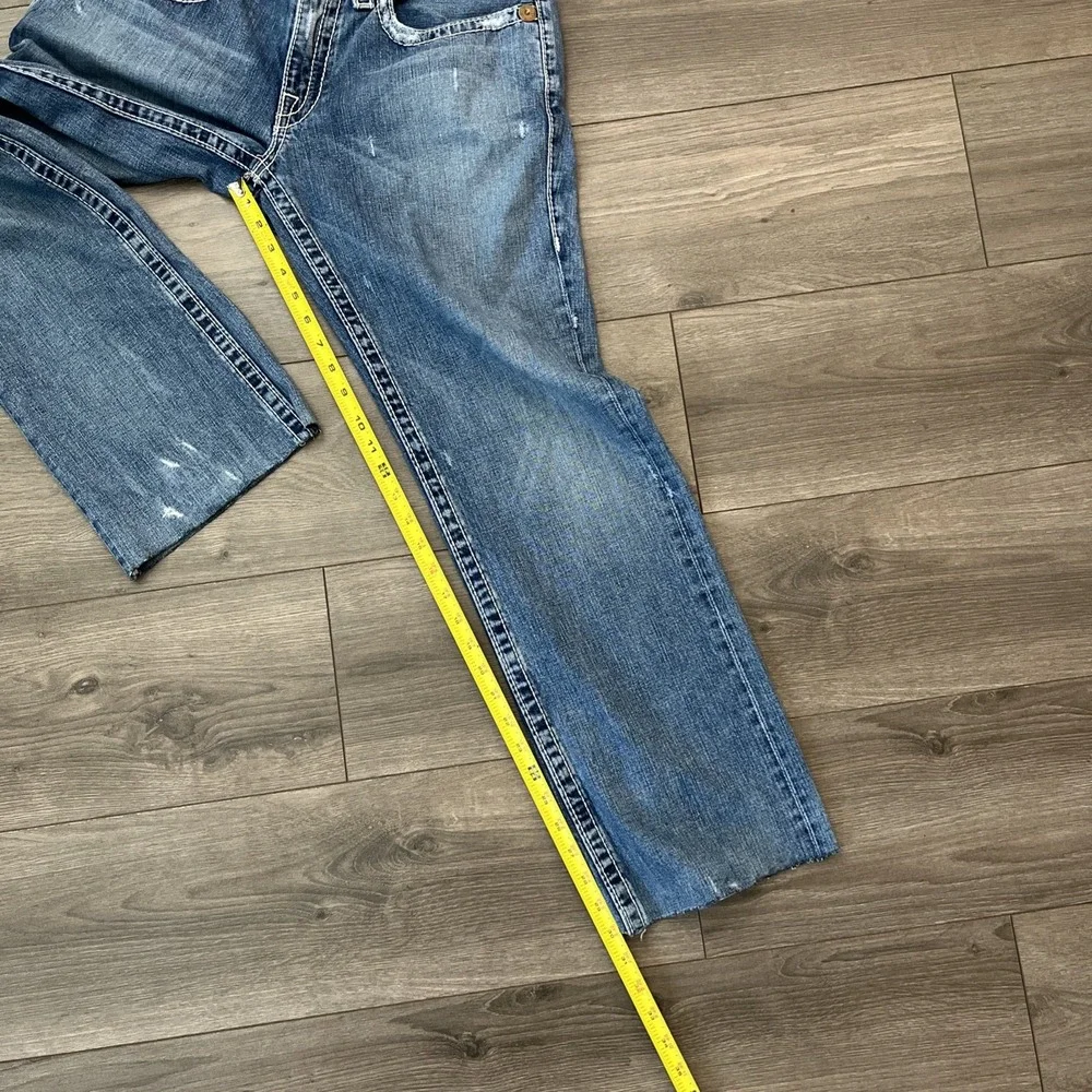 True Religion Jeans Billy Big T Mens 34x30 Blue Denim Distressed Style
